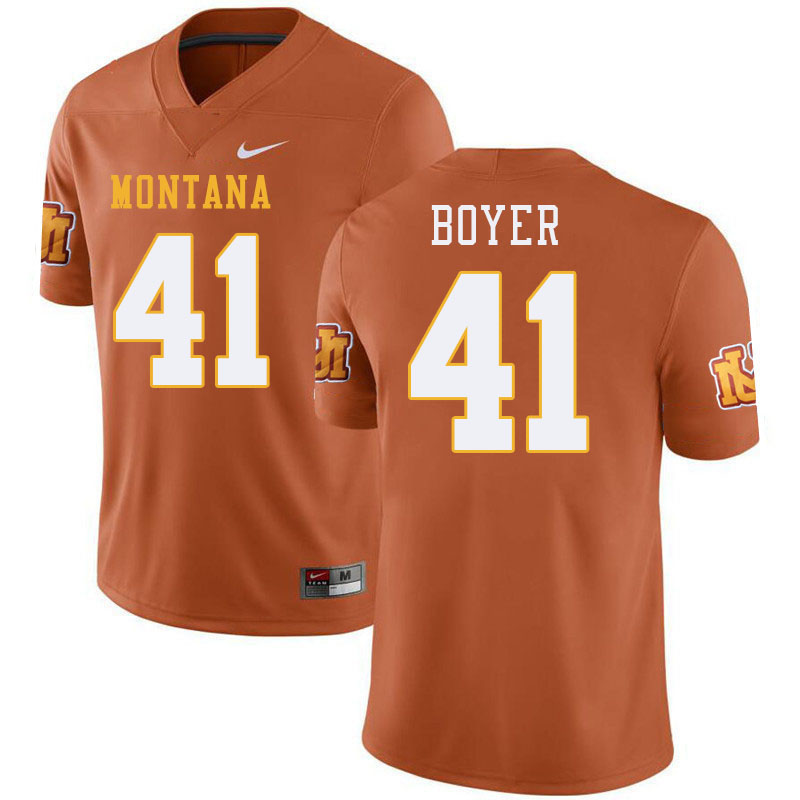 Montana Grizzlies #41 Brayton Boyer College Football Jerseys Stitched Sale-Throwback